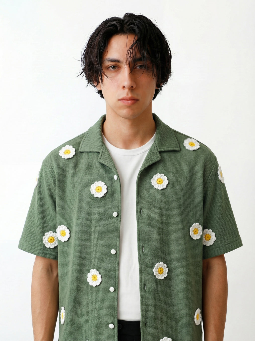 Crochet Olive Shirt