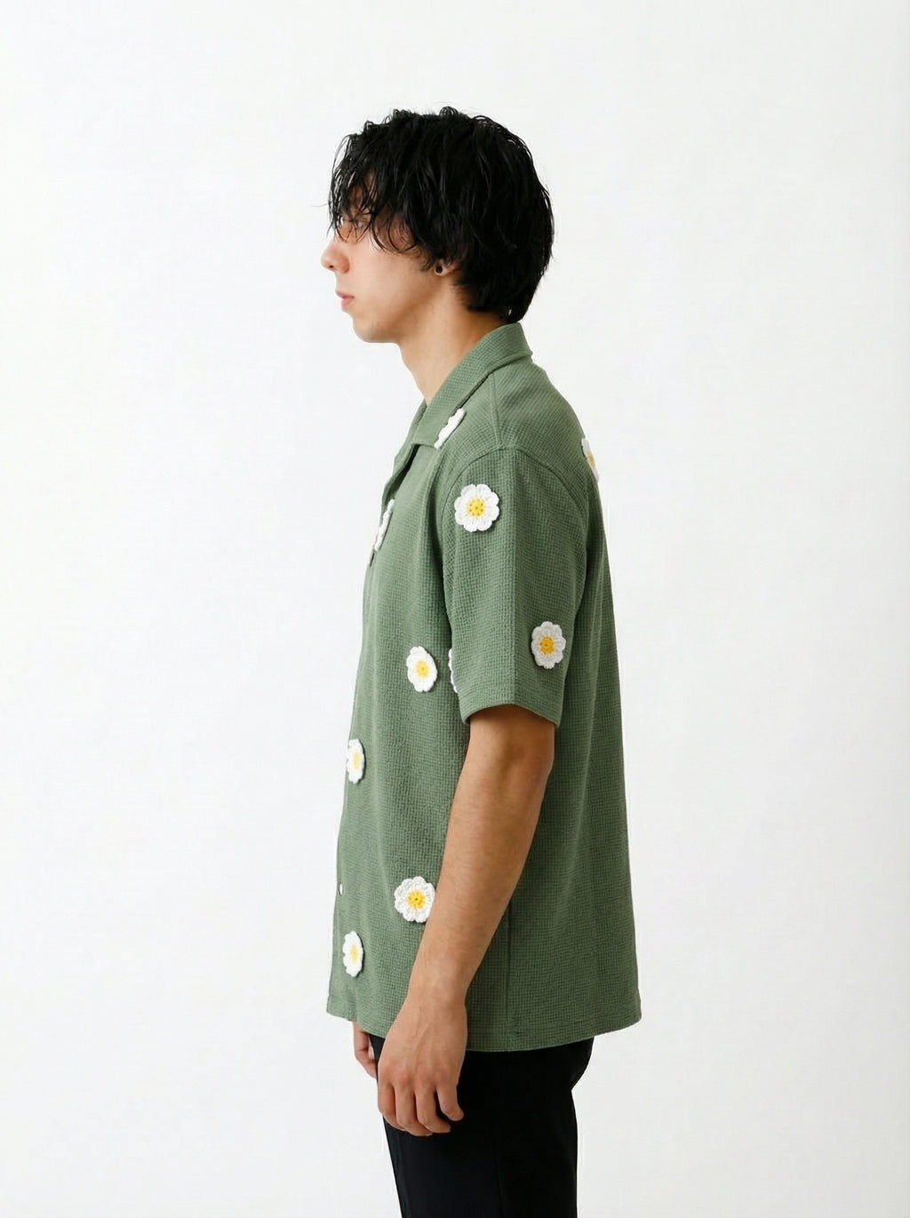 Crochet Olive Shirt