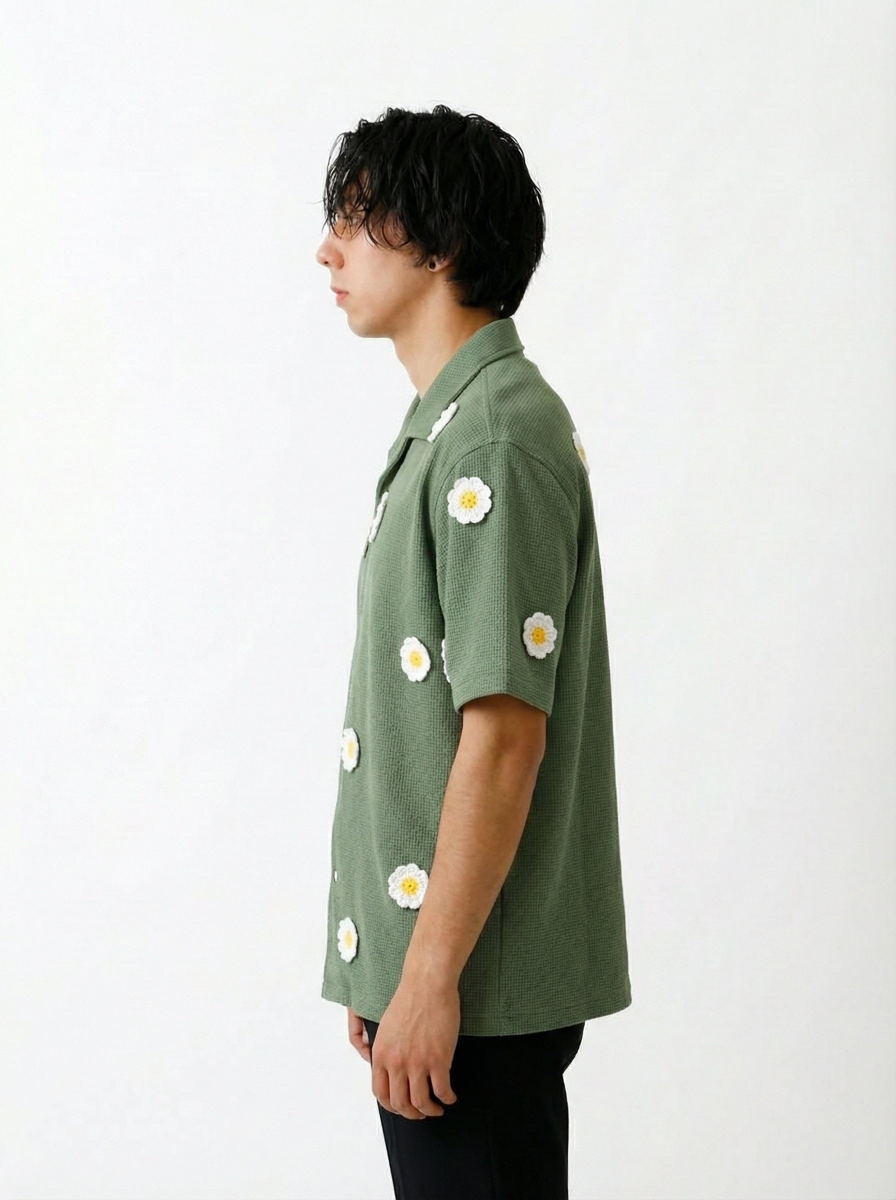 Crochet Olive Shirt