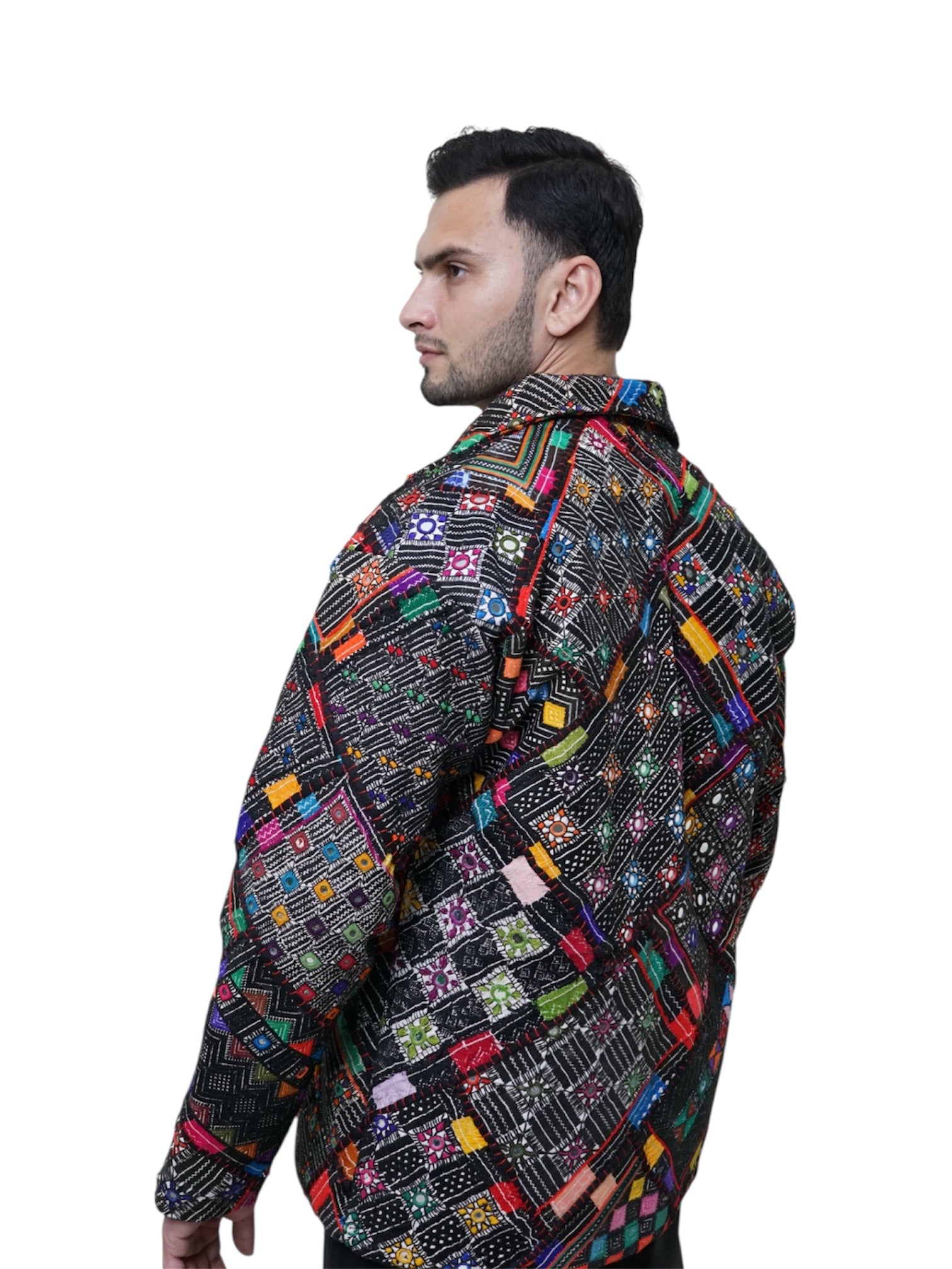 Heritage Grid handcrafted jacket back view