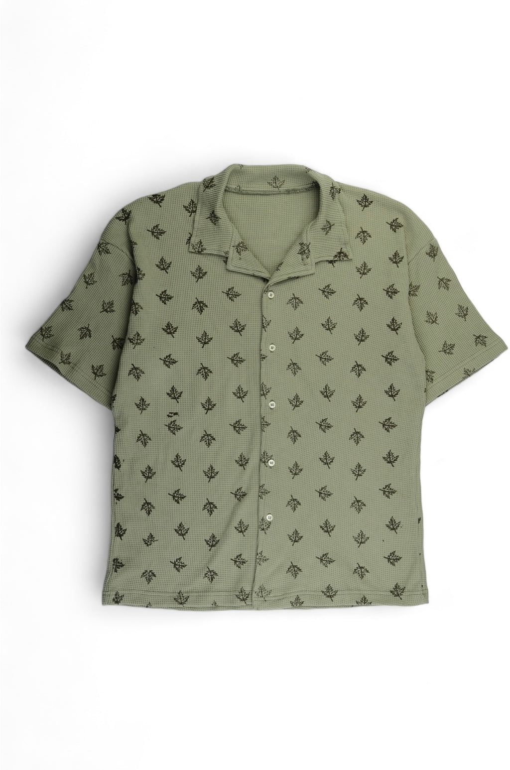 SAGE GREEN BLOCK PRINTED SHIRT