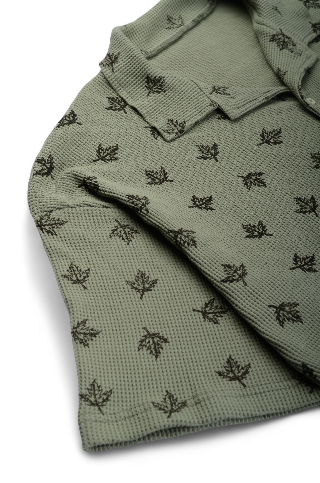 SAGE GREEN BLOCK PRINTED SHIRT